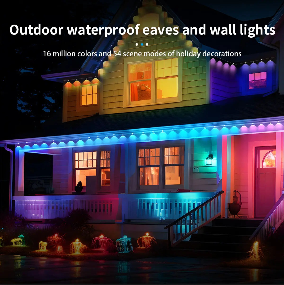 Permanent Outdoor Lights 100ft-54 Scene Modes